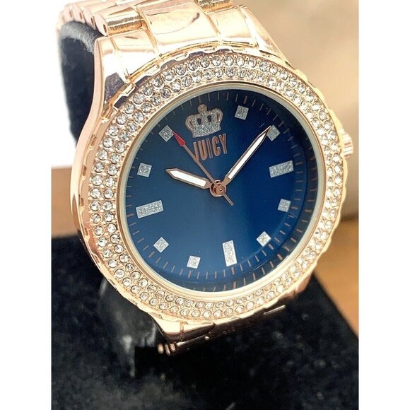 Juicy By Juicy Couture Women's Watch JC/5000 Quartz Blue Dial Rose Gold Steel - Picture 1 of 13